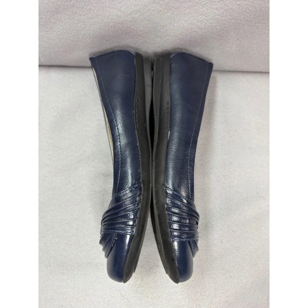 Cliffs‎ by White Mountain Womens Hilt Navy Blue Pleated Comfort Ballet Flats 10W